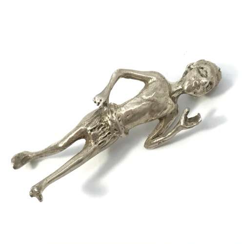 Silver Silver figurine running man from Northern Zambia 56mm high